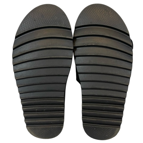 Madden Girl Black Double Buckle Platform Sandal Dizzyy Slides - Picture 8 of 12